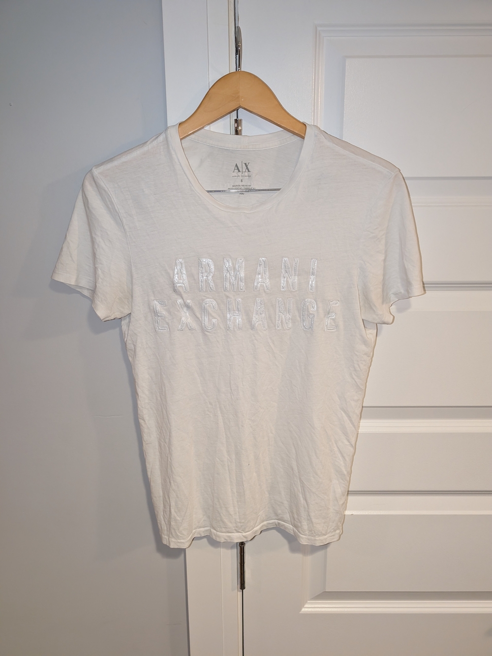 Y2K Armani Exchange White Logo Crewneck Tee